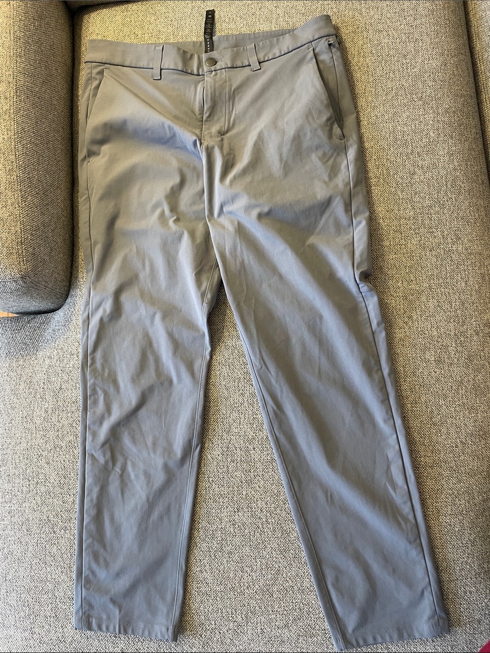 Lulu Lemon Men's Gray Straight-Fit Pants